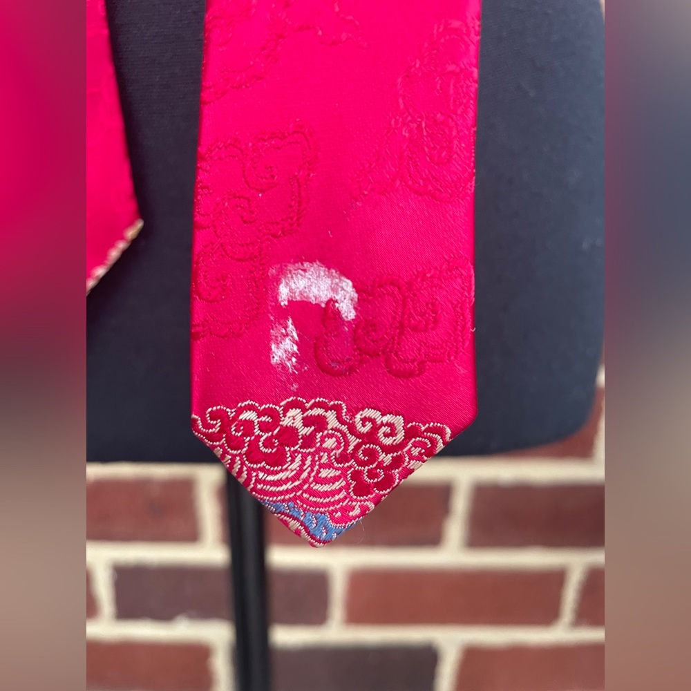 Vintage Japanese Brocade Dragon Silk Necktie View 6